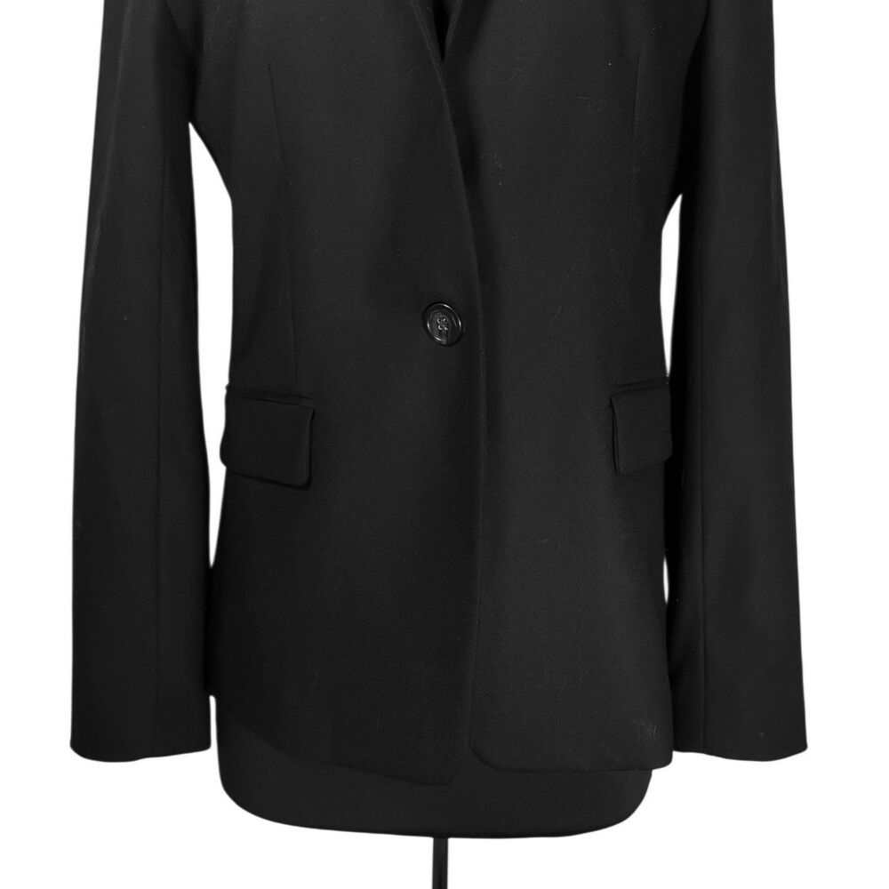 J Crew Regent Blazer Womens 12 Black Wool Stretch Twill One Button Career Jacket - Picture 7 of 10